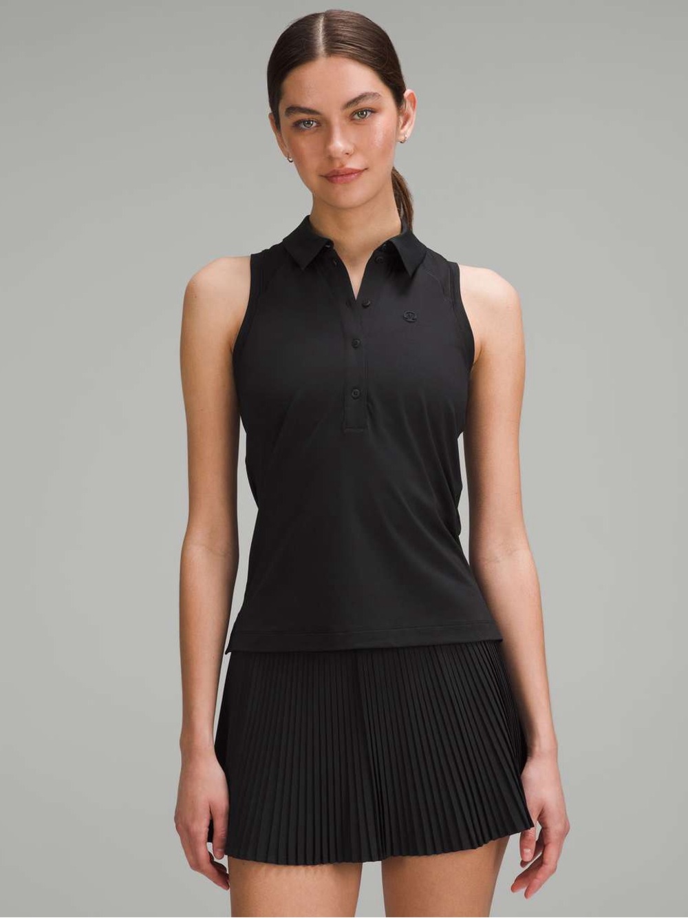 Lululemon Quick-Dry Sleeveless Polo Shirt Straight Hem